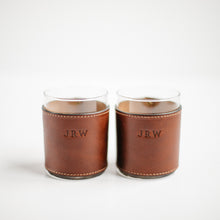Load image into Gallery viewer, Leather Wrapped Rocks Glasses - Set of 2