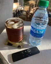 Load image into Gallery viewer, Leather Wrapped Rocks Glasses - Set of 2