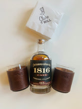 Load image into Gallery viewer, Leather Wrapped Rocks Glasses - Set of 2