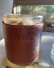 Load image into Gallery viewer, Leather Wrapped Rocks Glasses - Set of 2