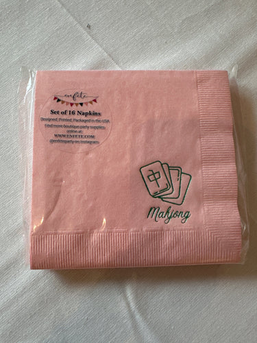 Blush Mahjong Tile Cocktail Napkin