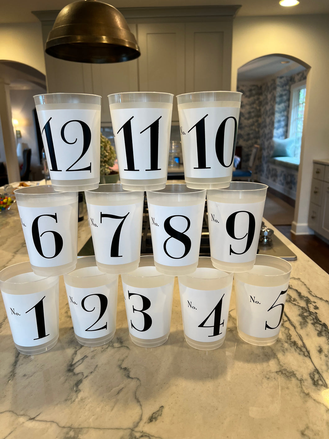 Number 1-12 Frosted Cups