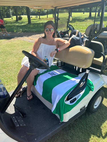 Striped Golf Cart Seat Cover