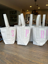 Load image into Gallery viewer, Canvas Stripe 2 Bottle Wine Tote