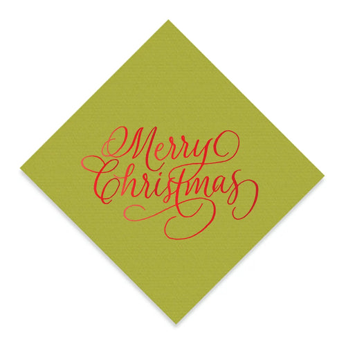 Merry Christmas Calligraphy Napkins