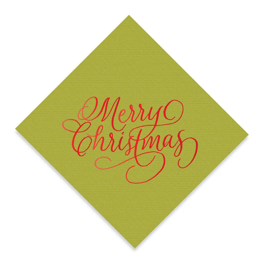Merry Christmas Calligraphy Napkins