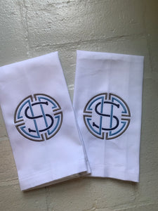 Cotton Hand Towel with Medallion Monogram