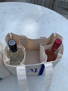Canvas Wine Tote - 4 bottle