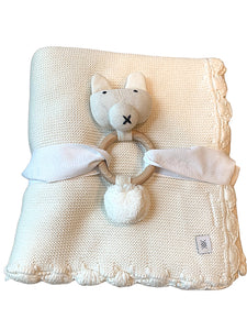 Organic baby Blanket and Rattle
