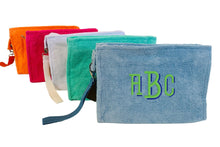 Load image into Gallery viewer, Terry Cloth Makeup Bag with Plastic Liner