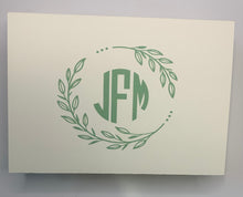 Load image into Gallery viewer, Fold Over Note - Vine Border Monogram