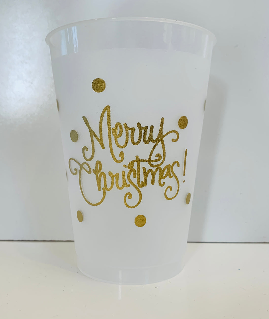 Frosted Merry Christmas Cups